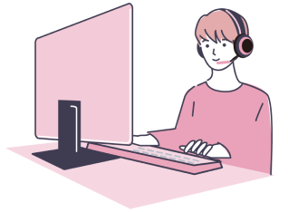 PC作業をする人物